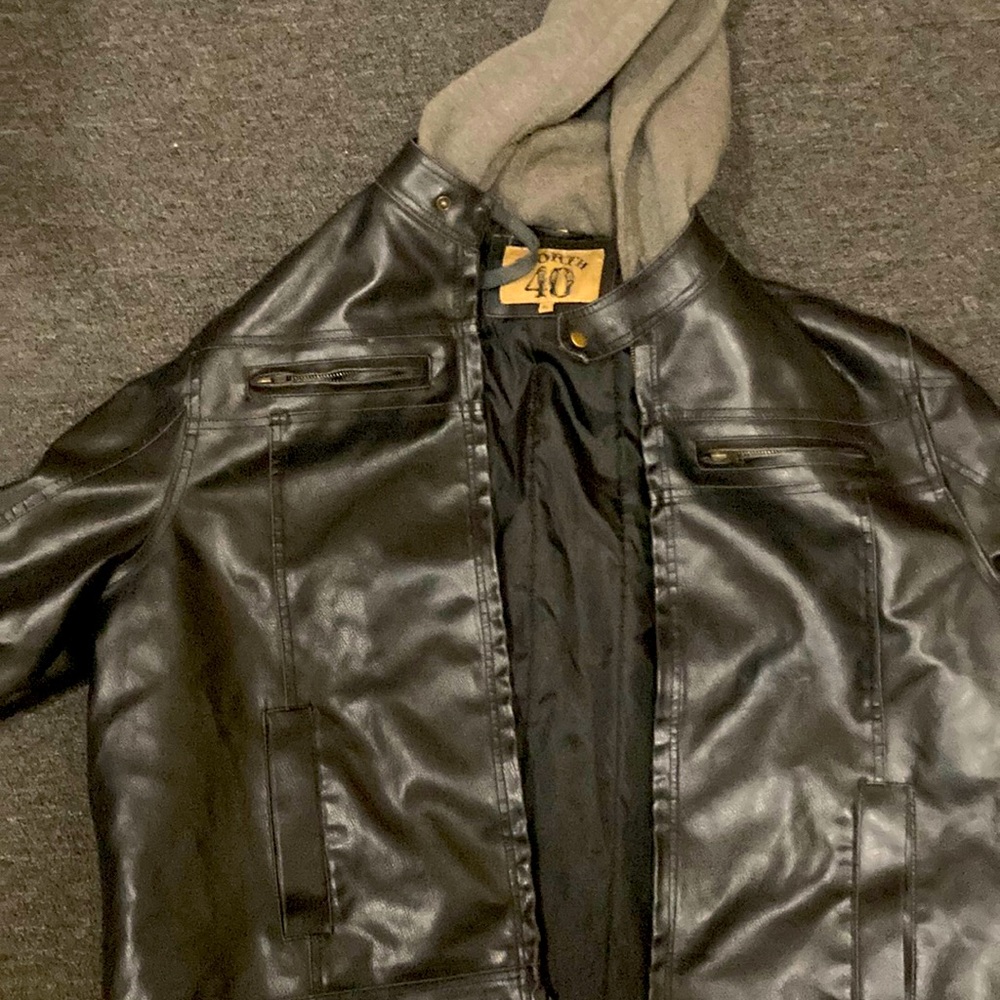 XL leather chocolate jacket basically brand new